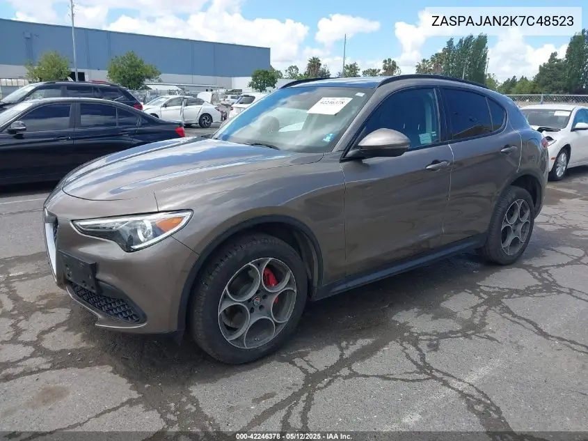 2019 Alfa Romeo Stelvio Sport Rwd VIN: ZASPAJAN2K7C48523 Lot: 42246378