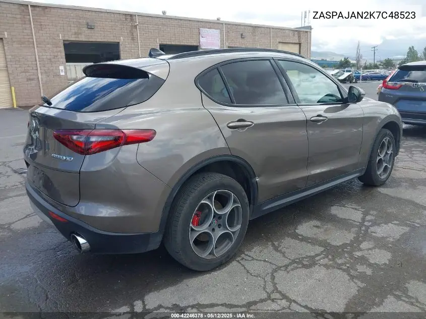 2019 Alfa Romeo Stelvio Sport Rwd VIN: ZASPAJAN2K7C48523 Lot: 42246378