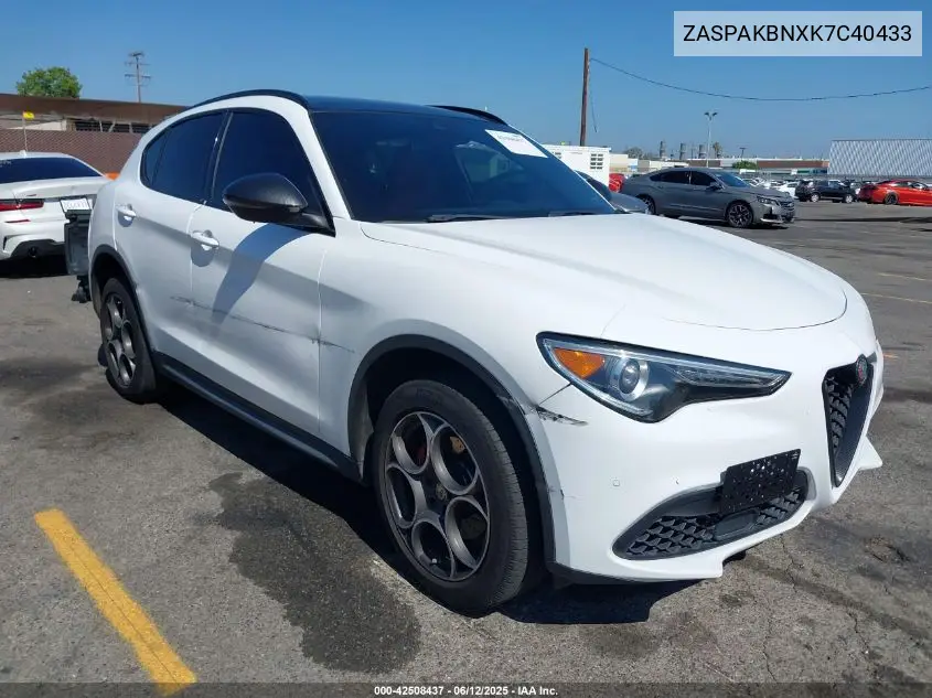 2019 Alfa Romeo Stelvio Ti Sport Awd VIN: ZASPAKBNXK7C40433 Lot: 42508437