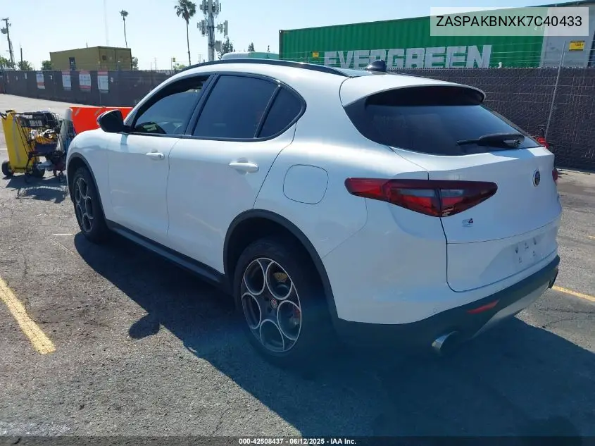 2019 Alfa Romeo Stelvio Ti Sport Awd VIN: ZASPAKBNXK7C40433 Lot: 42508437