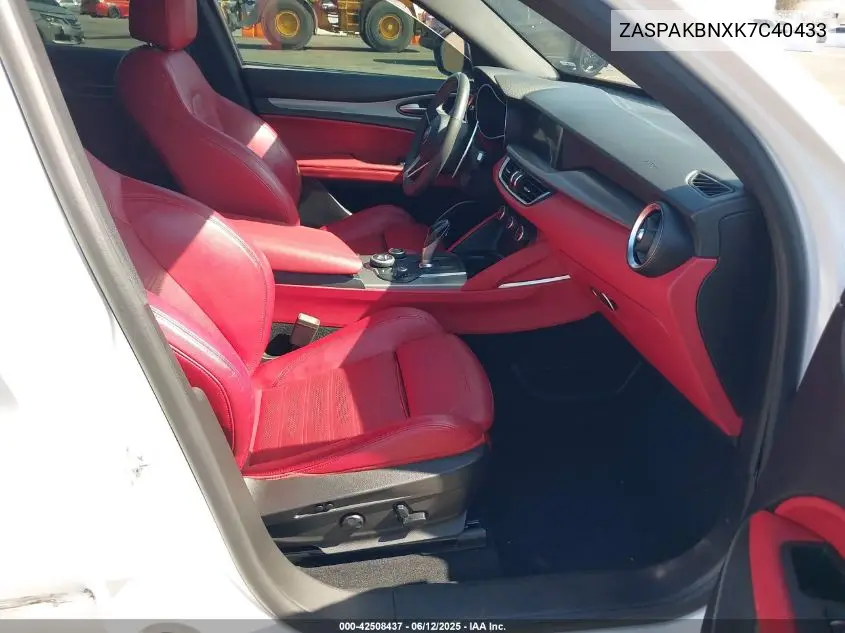 2019 Alfa Romeo Stelvio Ti Sport Awd VIN: ZASPAKBNXK7C40433 Lot: 42508437