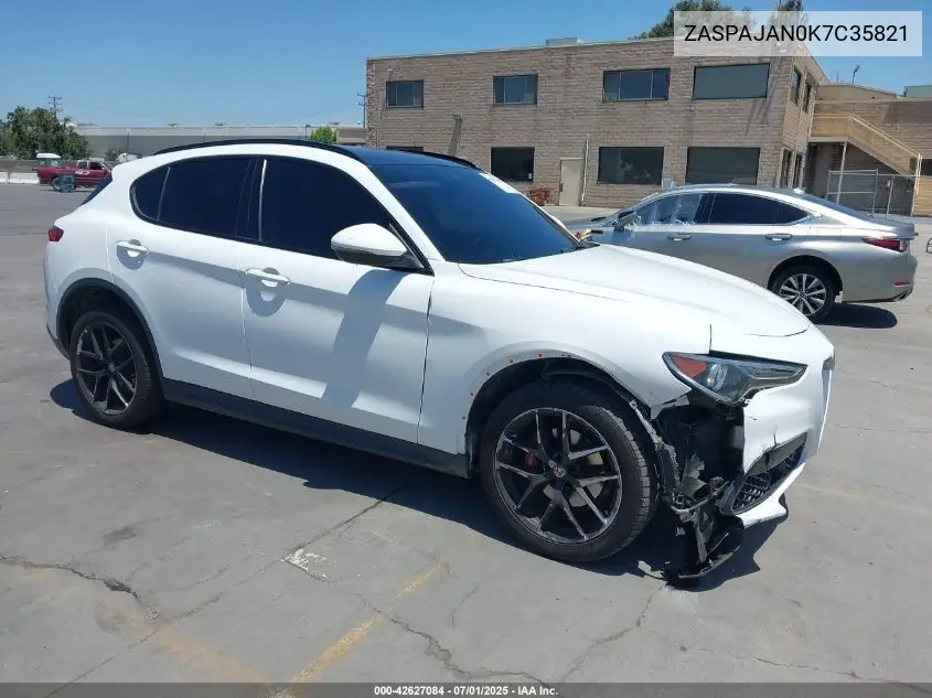 2019 Alfa Romeo Stelvio Sport Rwd VIN: ZASPAJAN0K7C35821 Lot: 42627084