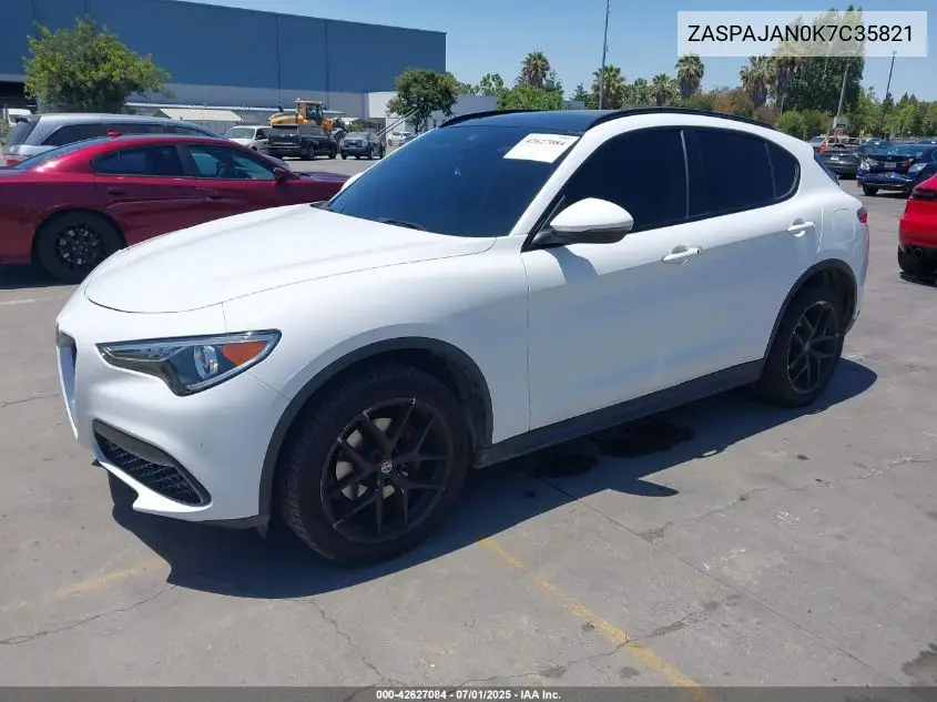 2019 Alfa Romeo Stelvio Sport Rwd VIN: ZASPAJAN0K7C35821 Lot: 42627084