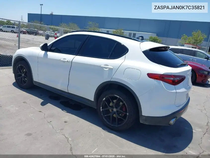 2019 Alfa Romeo Stelvio Sport Rwd VIN: ZASPAJAN0K7C35821 Lot: 42627084