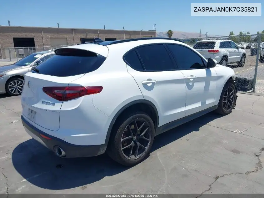 2019 Alfa Romeo Stelvio Sport Rwd VIN: ZASPAJAN0K7C35821 Lot: 42627084