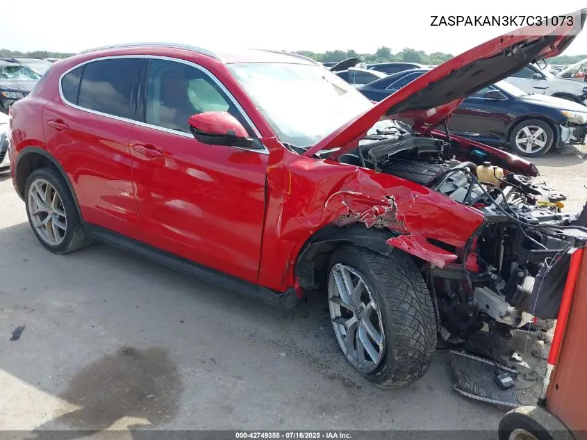 2019 Alfa Romeo Stelvio Awd VIN: ZASPAKAN3K7C31073 Lot: 42749358