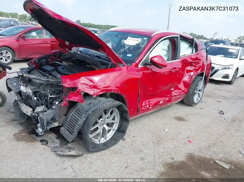 2019 Alfa Romeo Stelvio Awd VIN: ZASPAKAN3K7C31073 Lot: 42749358
