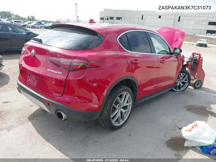 2019 Alfa Romeo Stelvio Awd VIN: ZASPAKAN3K7C31073 Lot: 42749358