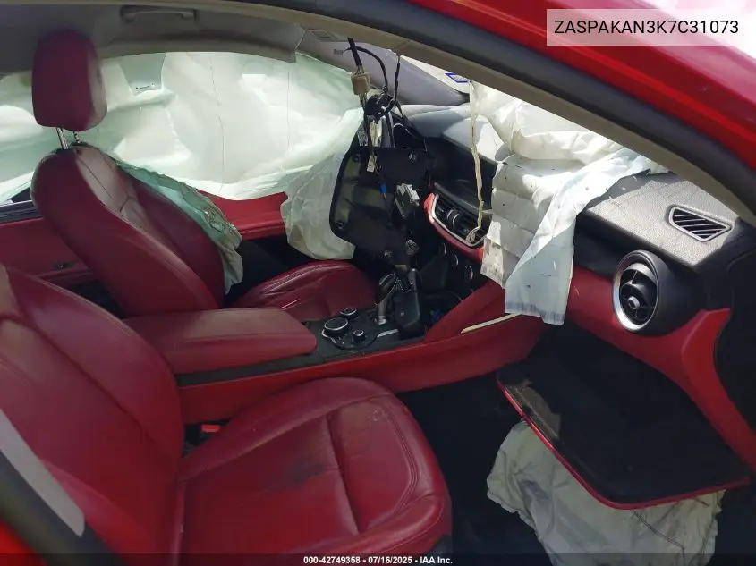 2019 Alfa Romeo Stelvio Awd VIN: ZASPAKAN3K7C31073 Lot: 42749358