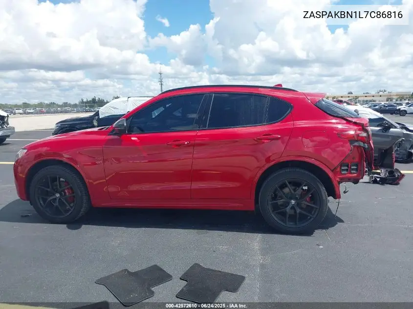 2020 Alfa Romeo Stelvio Ti Sport Awd VIN: ZASPAKBN1L7C86816 Lot: 42572610