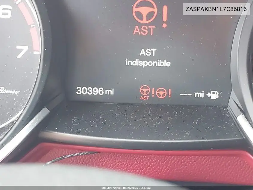 2020 Alfa Romeo Stelvio Ti Sport Awd VIN: ZASPAKBN1L7C86816 Lot: 42572610