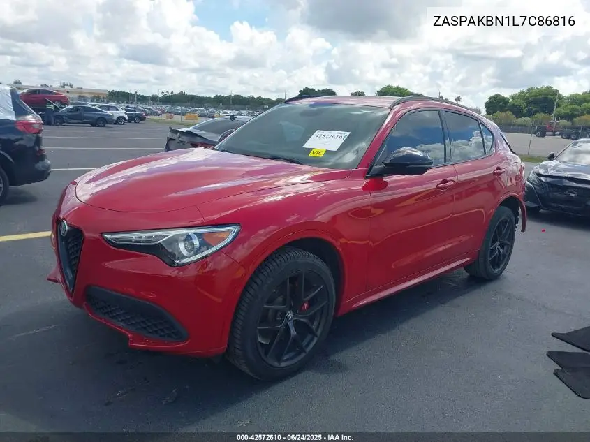 2020 Alfa Romeo Stelvio Ti Sport Awd VIN: ZASPAKBN1L7C86816 Lot: 42572610