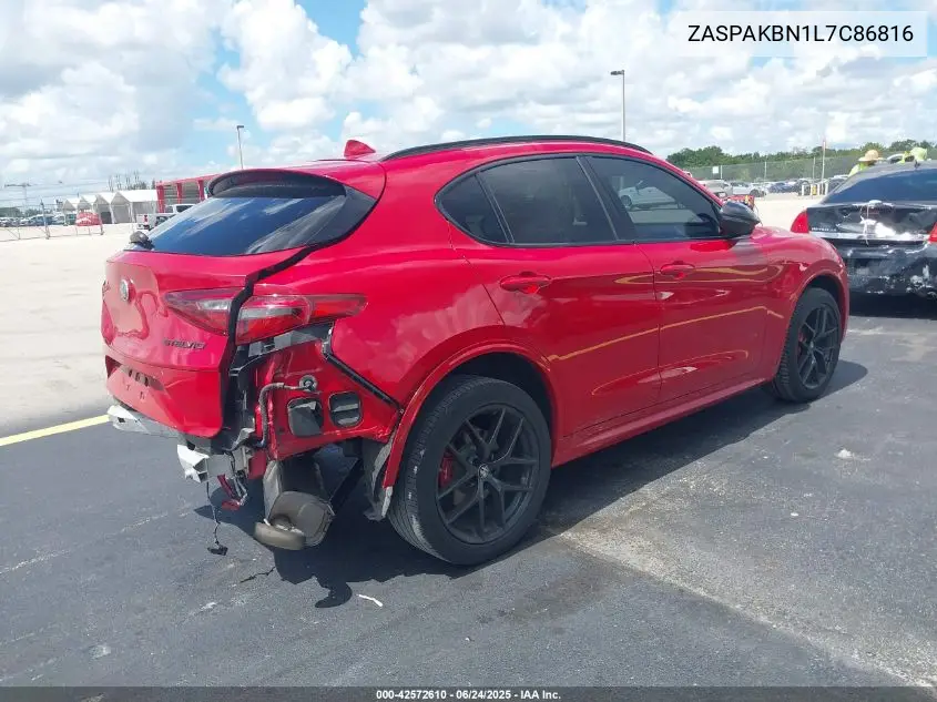 2020 Alfa Romeo Stelvio Ti Sport Awd VIN: ZASPAKBN1L7C86816 Lot: 42572610