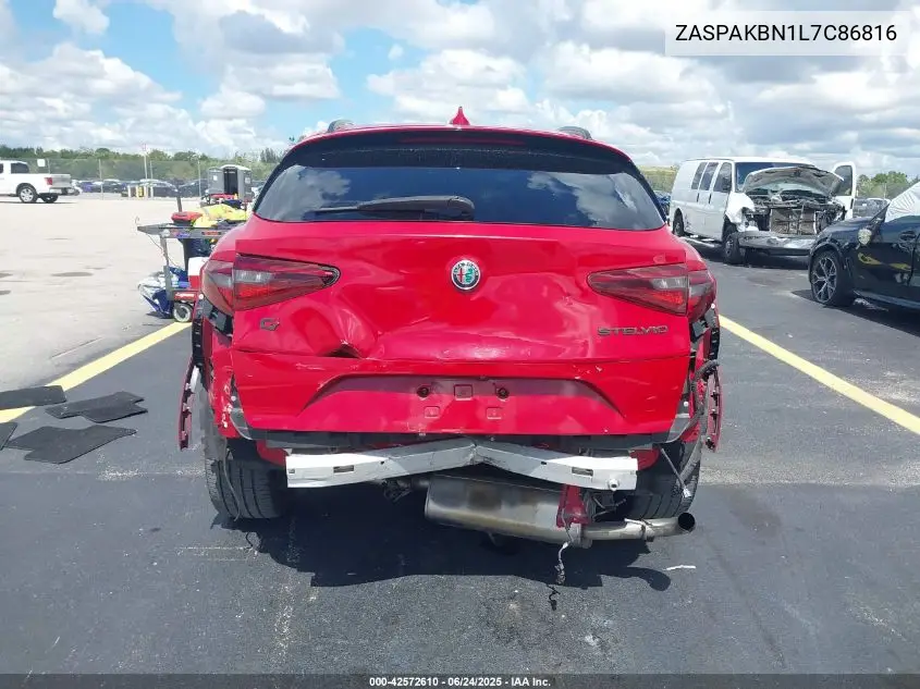 2020 Alfa Romeo Stelvio Ti Sport Awd VIN: ZASPAKBN1L7C86816 Lot: 42572610