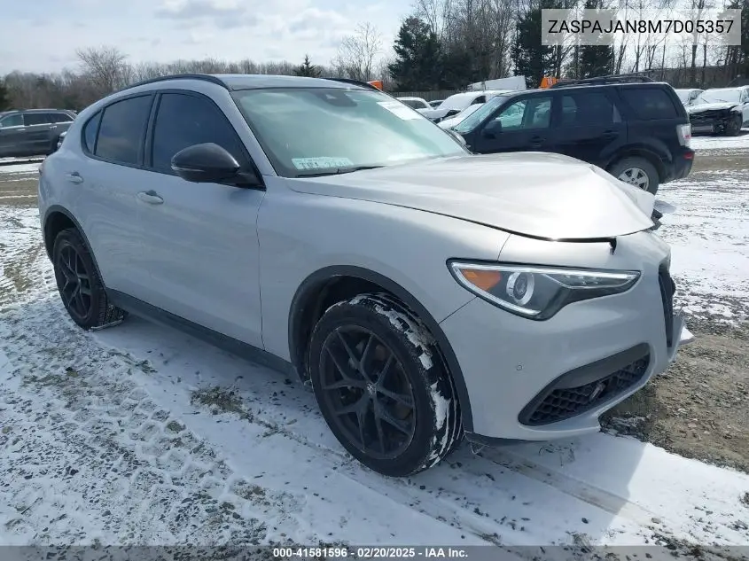 2021 Alfa Romeo Stelvio Rwd VIN: ZASPAJAN8M7D05357 Lot: 41581596