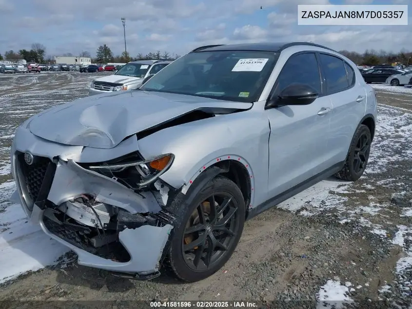 2021 Alfa Romeo Stelvio Rwd VIN: ZASPAJAN8M7D05357 Lot: 41581596