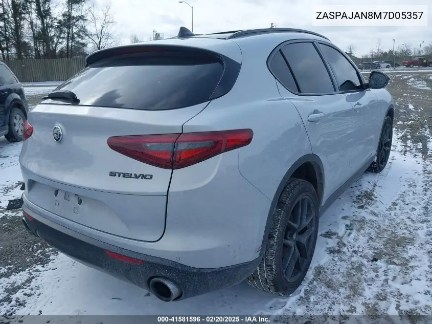 2021 Alfa Romeo Stelvio Rwd VIN: ZASPAJAN8M7D05357 Lot: 41581596