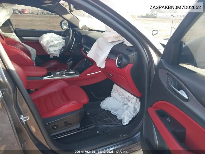 2021 Alfa Romeo Stelvio Ti Sport Awd VIN: ZASPAKBN0M7D02652 Lot: 41792195