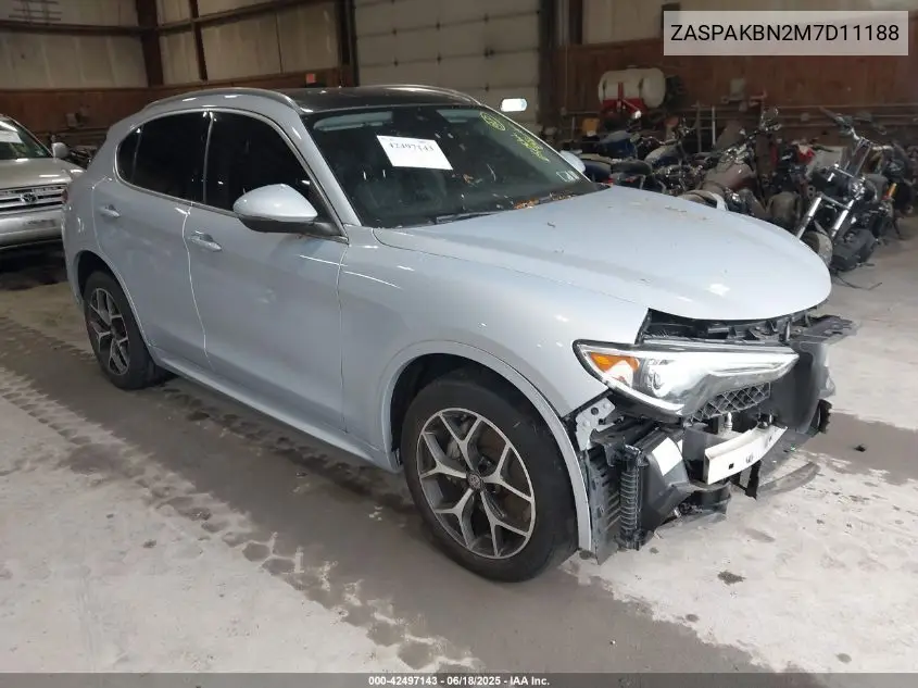 2021 Alfa Romeo Stelvio Ti Awd VIN: ZASPAKBN2M7D11188 Lot: 42497143