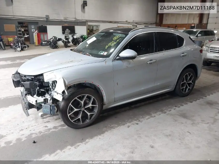 2021 Alfa Romeo Stelvio Ti Awd VIN: ZASPAKBN2M7D11188 Lot: 42497143