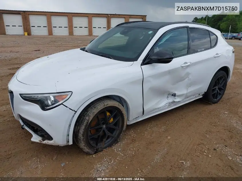 2021 Alfa Romeo Stelvio Ti Sport Awd VIN: ZASPAKBNXM7D15750 Lot: 42511538