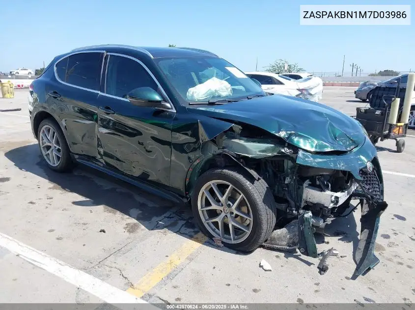 2021 Alfa Romeo Stelvio Ti Awd VIN: ZASPAKBN1M7D03986 Lot: 42570624