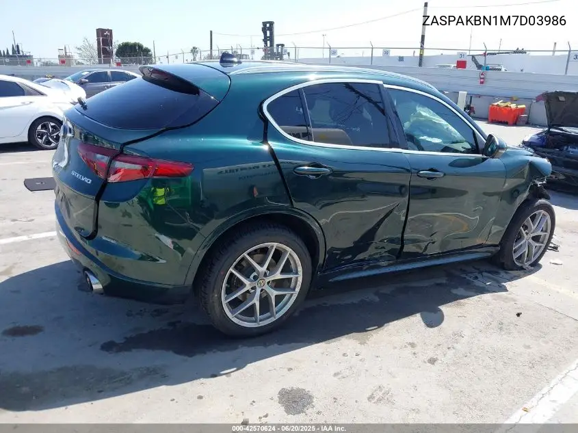 2021 Alfa Romeo Stelvio Ti Awd VIN: ZASPAKBN1M7D03986 Lot: 42570624