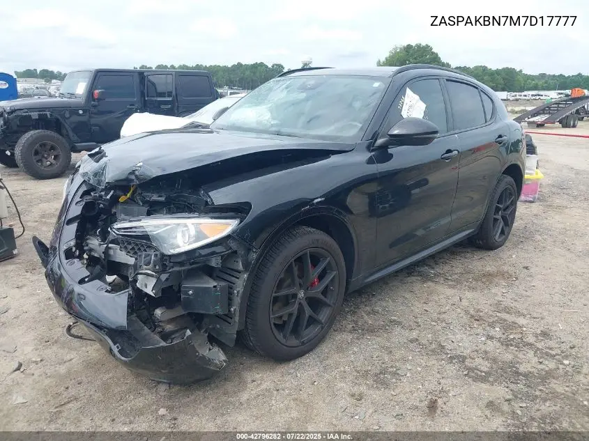 2021 Alfa Romeo Stelvio Ti Awd VIN: ZASPAKBN7M7D17777 Lot: 42796282