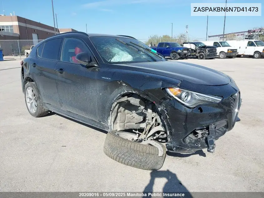 2022 Alfa Romeo Stelvio Ti VIN: ZASPAKBN6N7D41473 Lot: 20209016