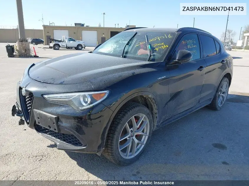 2022 Alfa Romeo Stelvio Ti VIN: ZASPAKBN6N7D41473 Lot: 20209016