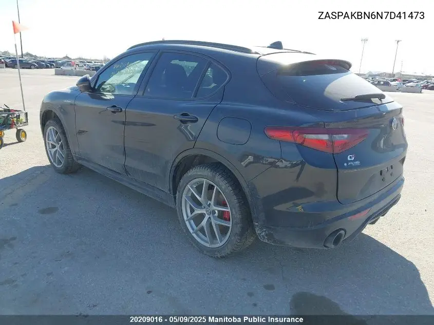 2022 Alfa Romeo Stelvio Ti VIN: ZASPAKBN6N7D41473 Lot: 20209016