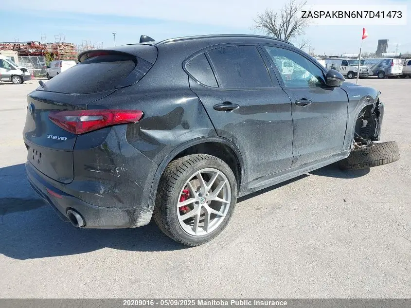 2022 Alfa Romeo Stelvio Ti VIN: ZASPAKBN6N7D41473 Lot: 20209016