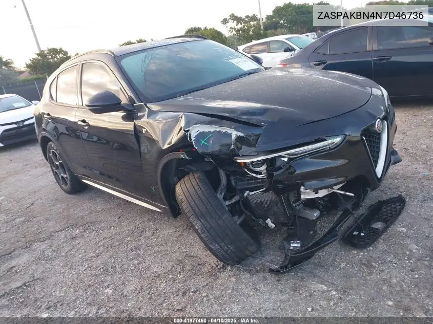 2022 Alfa Romeo Stelvio Ti Awd VIN: ZASPAKBN4N7D46736 Lot: 41977460