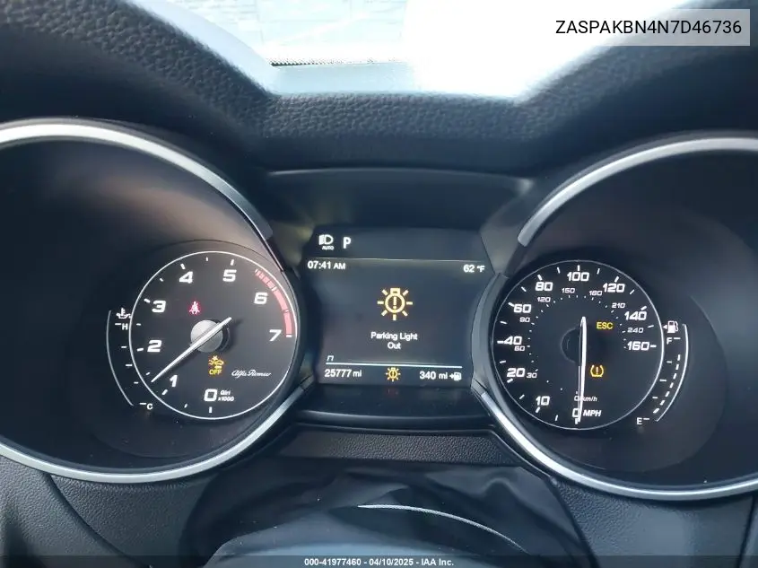 2022 Alfa Romeo Stelvio Ti Awd VIN: ZASPAKBN4N7D46736 Lot: 41977460