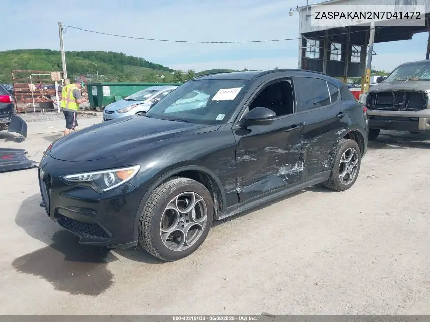 2022 Alfa Romeo Stelvio Sprint Awd VIN: ZASPAKAN2N7D41472 Lot: 42215103