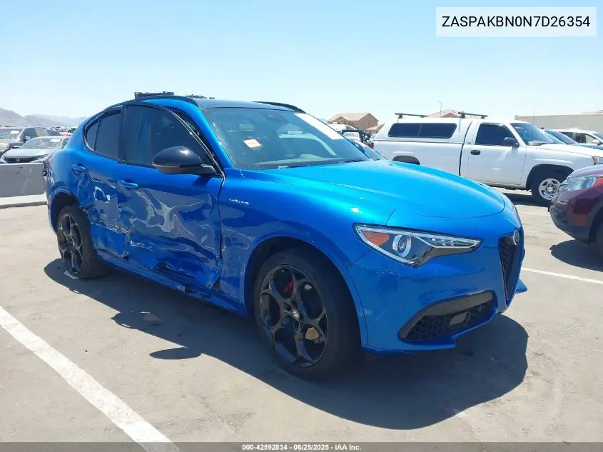 2022 Alfa Romeo Stelvio Veloce Ti Awd VIN: ZASPAKBN0N7D26354 Lot: 42592834