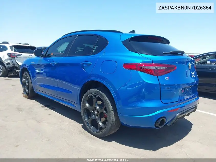 2022 Alfa Romeo Stelvio Veloce Ti Awd VIN: ZASPAKBN0N7D26354 Lot: 42592834
