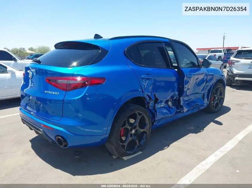 2022 Alfa Romeo Stelvio Veloce Ti Awd VIN: ZASPAKBN0N7D26354 Lot: 42592834