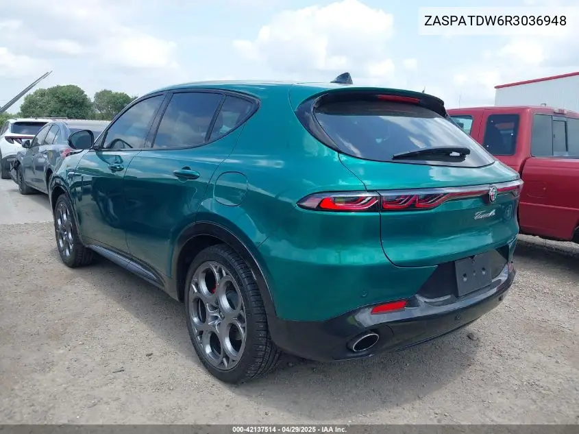 2024 Alfa Romeo Tonale Veloce Eawd VIN: ZASPATDW6R3036948 Lot: 42137514
