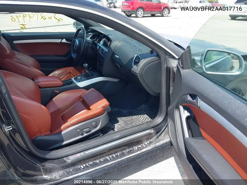 2010 Audi S5 4.2 Quattro VIN: WAUGVBFR2AA017716 Lot: 20214996