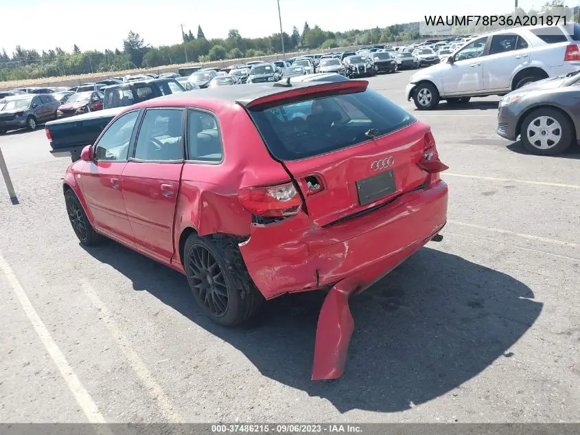2006 Audi A3 2.0T VIN: WAUMF78P36A201871 Lot: 37486215