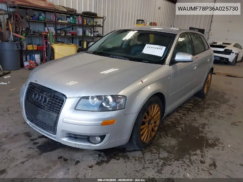 2006 Audi A3 2.0T VIN: WAUMF78P36A025730 Lot: 41932859