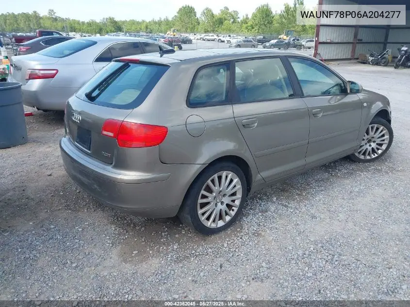 2006 Audi A3 2.0T VIN: WAUNF78P06A204277 Lot: 42362045