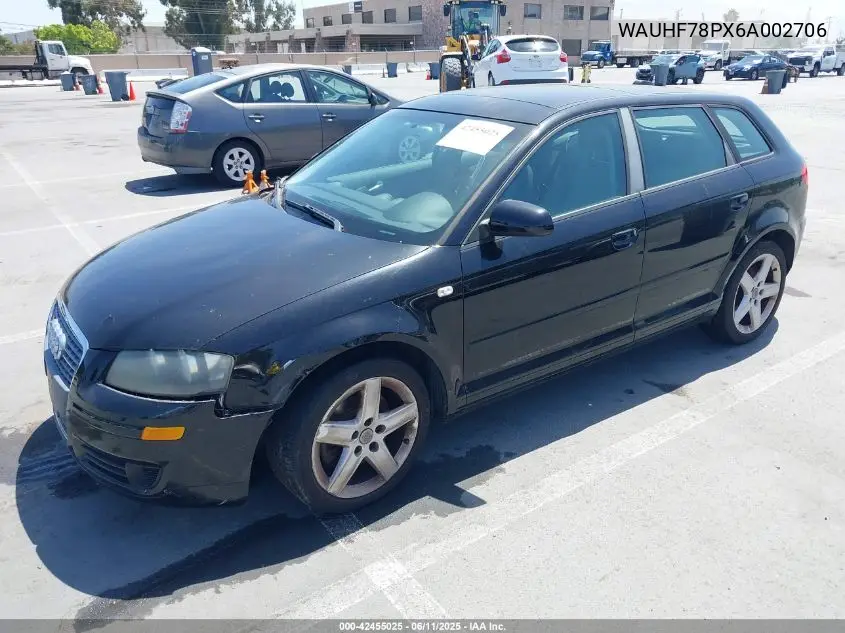2006 Audi A3 2.0T VIN: WAUHF78PX6A002706 Lot: 42455025