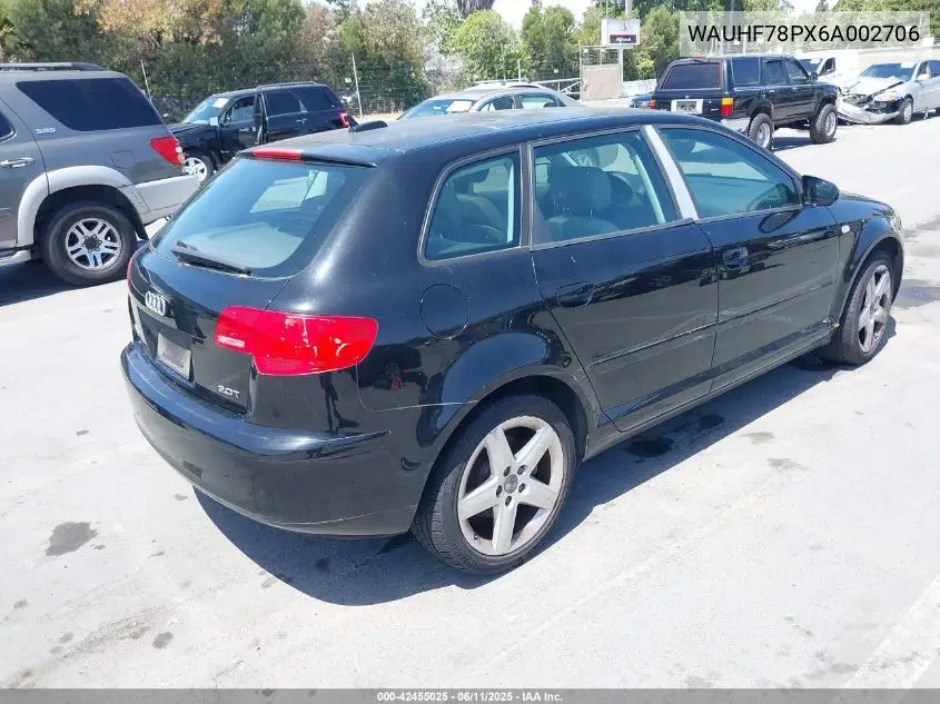 2006 Audi A3 2.0T VIN: WAUHF78PX6A002706 Lot: 42455025