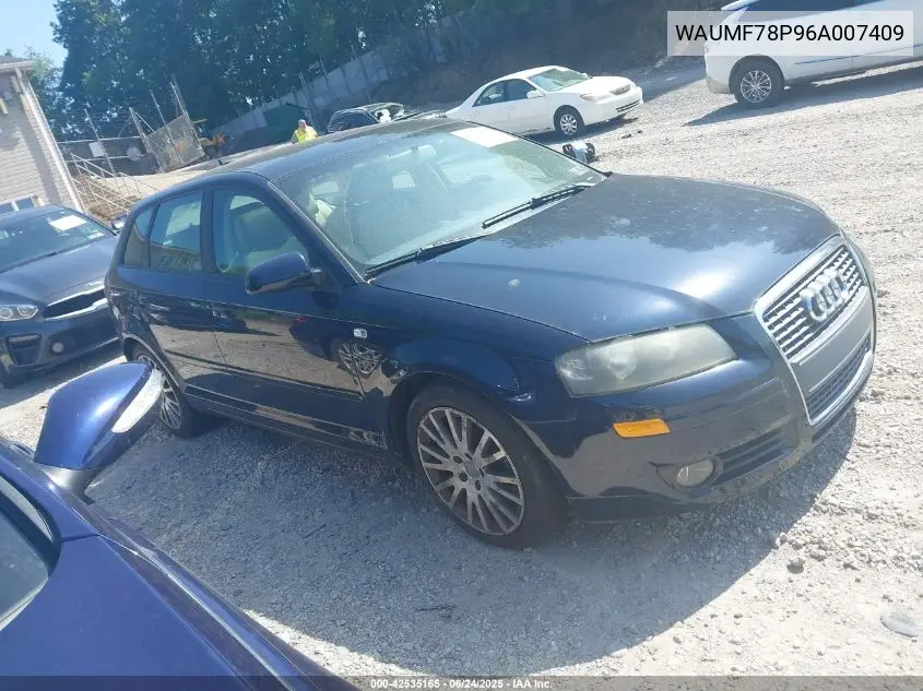2006 Audi A3 2.0T VIN: WAUMF78P96A007409 Lot: 42535165