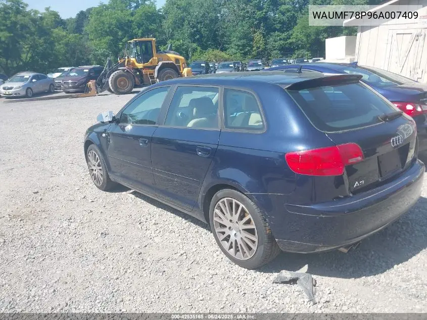 2006 Audi A3 2.0T VIN: WAUMF78P96A007409 Lot: 42535165