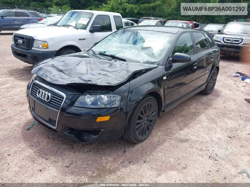 2006 Audi A3 2.0T VIN: WAUMF68P36A001292 Lot: 42592242
