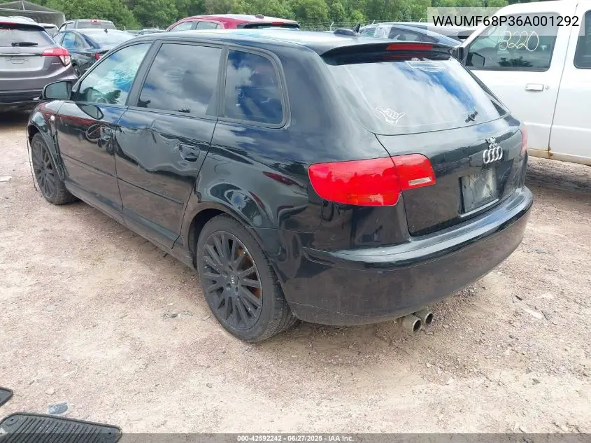 2006 Audi A3 2.0T VIN: WAUMF68P36A001292 Lot: 42592242