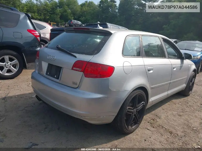 2007 Audi A3 3.2 VIN: WAUKD78P97A044586 Lot: 42403560